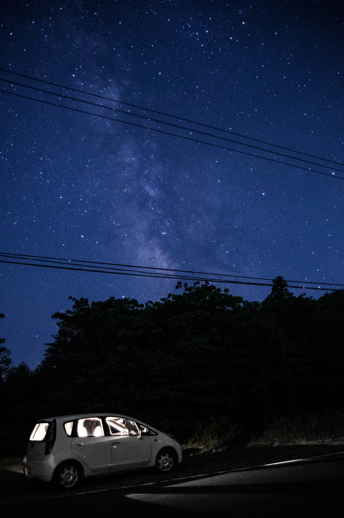 愛車と夜空