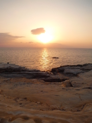 千畳敷の夕陽2