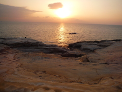 千畳敷の夕陽1
