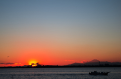富士と夕焼け
