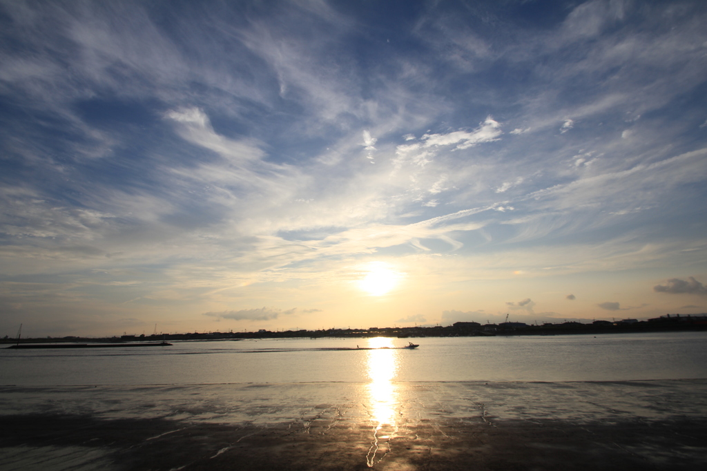 夕暮れの筑後川　１