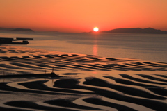 御輿来海岸　落陽