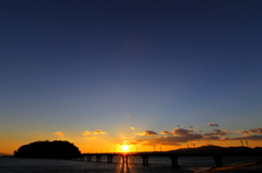 竹島と夕日