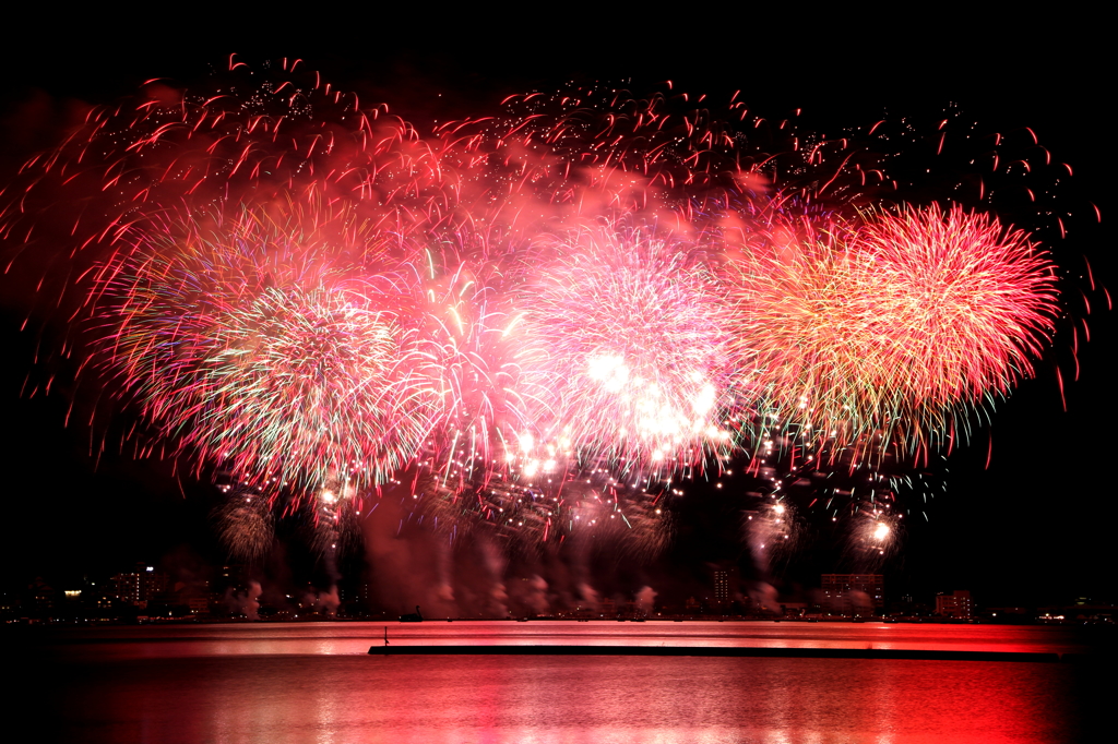 諏訪湖の花火2014②