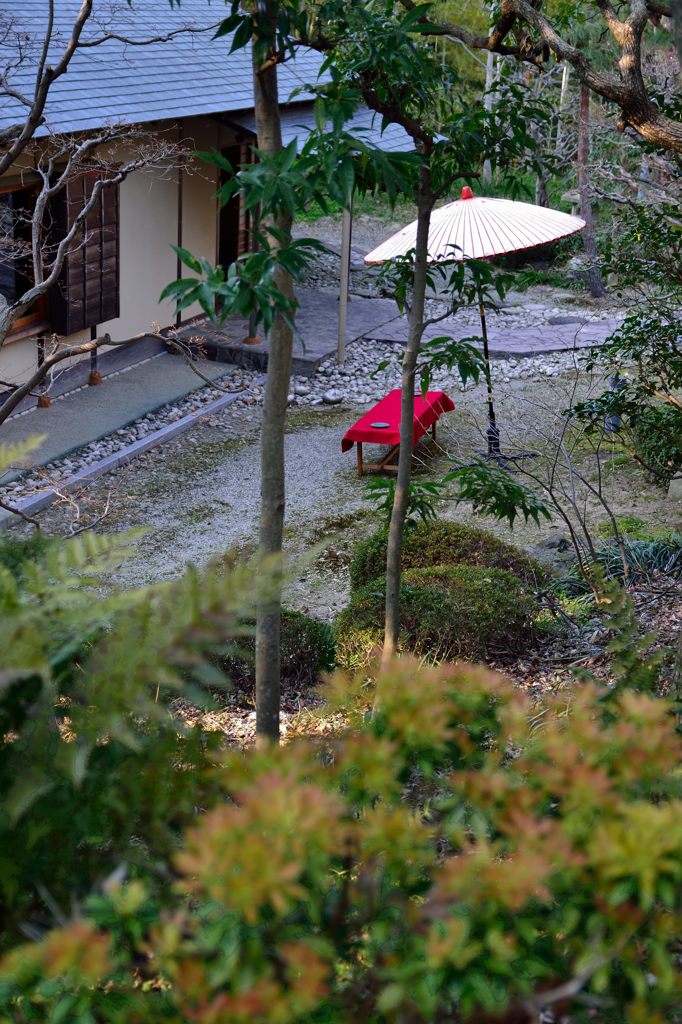 竹林の中の茶屋