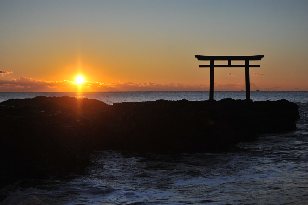 大洗磯前神社 日の出