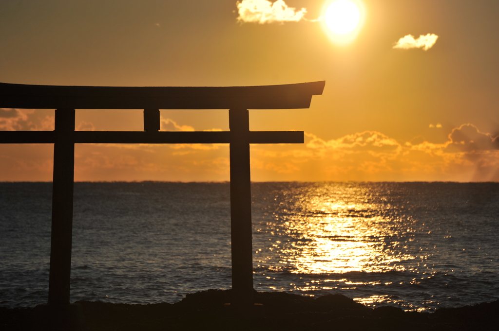 大洗磯前神社 日の出 