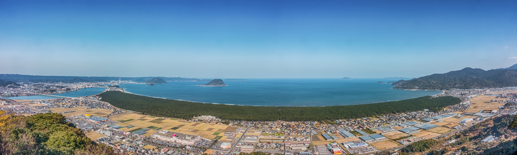 鏡山西展望台からのパノラマ