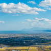 うねる川と雲仙