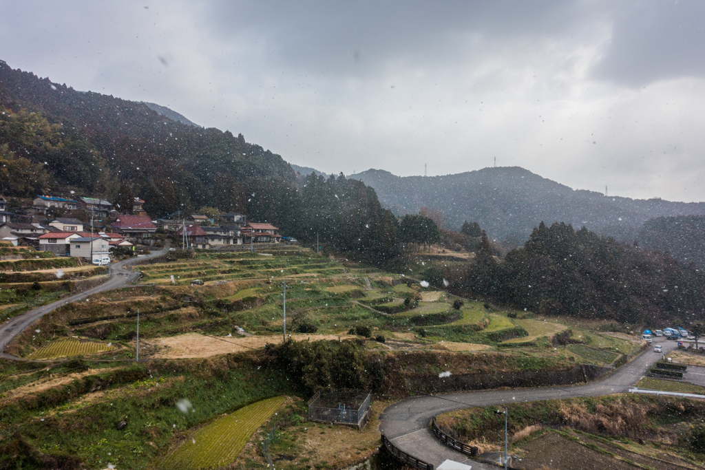 雪の江里山棚田