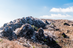 立岩の峰から霧氷沢