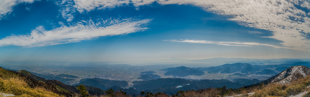 天山山頂から佐賀平野パノラマ