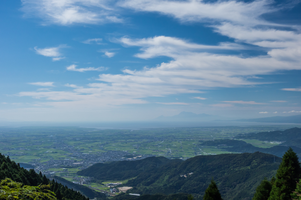 佐賀平野、有明海、雲仙