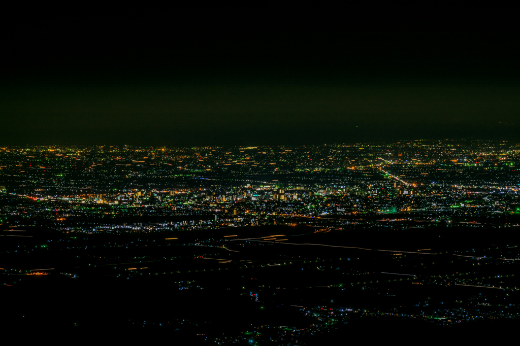 天山から佐賀市の夜景-3