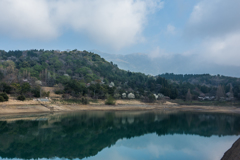 ガスが晴れた山合い