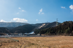 雪不足のスキー場