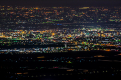 天山から佐賀市の夜景-1