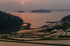 土谷の棚田の夕暮-1841