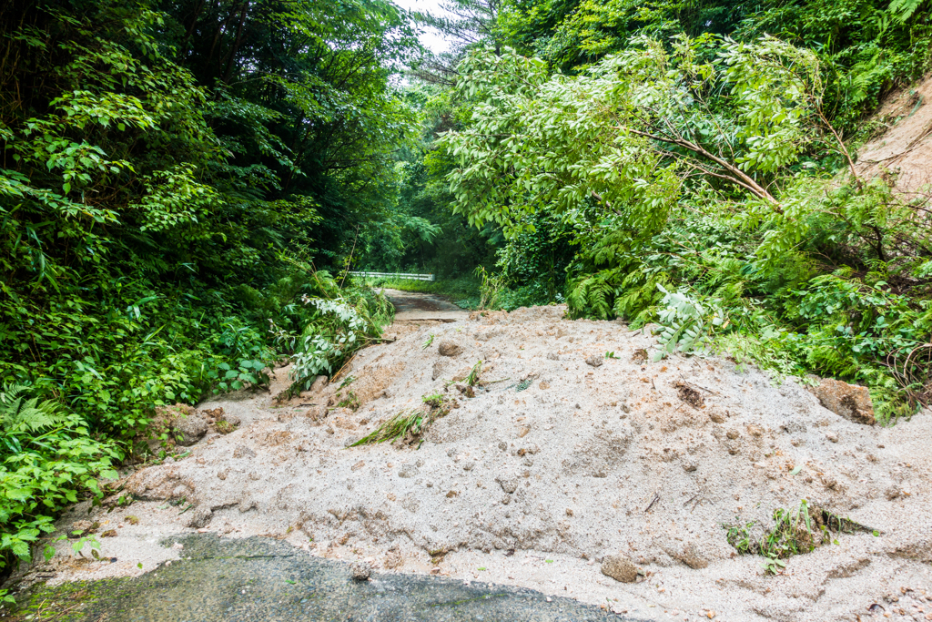 林道の法面崩壊-2