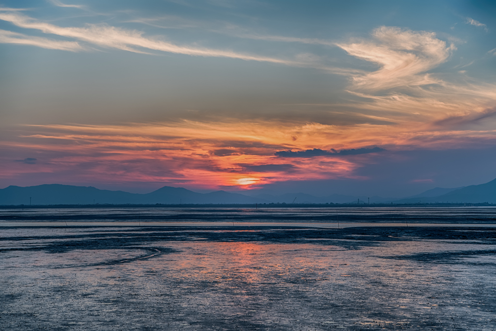 夕暮れの干潟-3