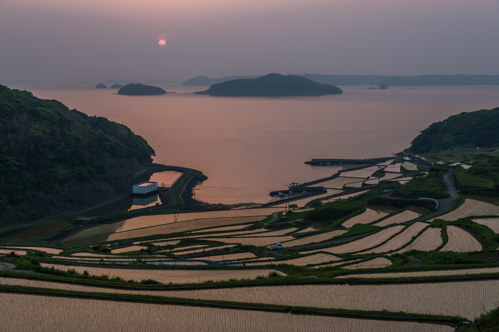 土谷の棚田の夕暮-1847