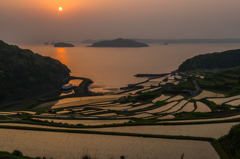 土谷の棚田の夕暮-1833