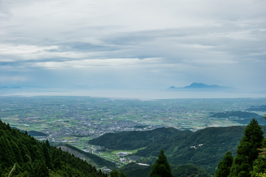 佐賀平野、有明海、雲仙