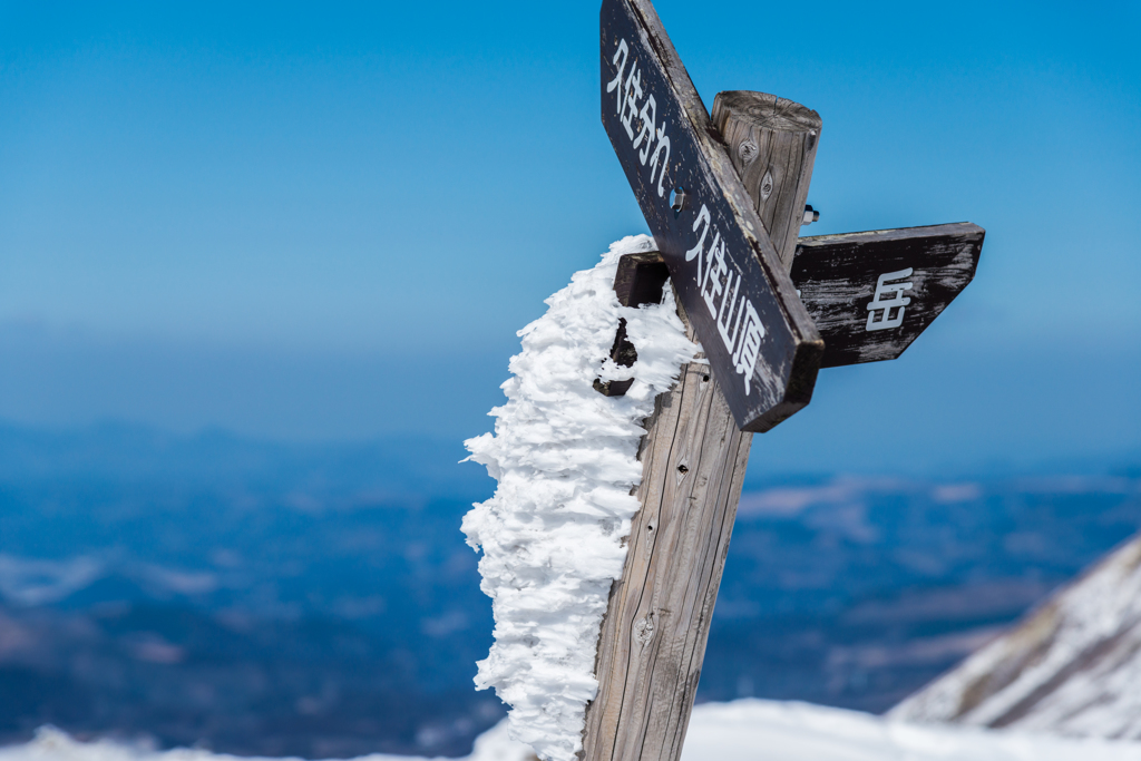 道標にエビの尻尾