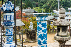 灯篭と狛犬@陶山神社