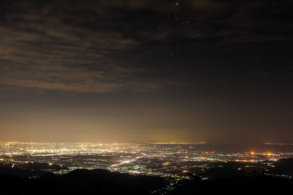 天山からの夜景