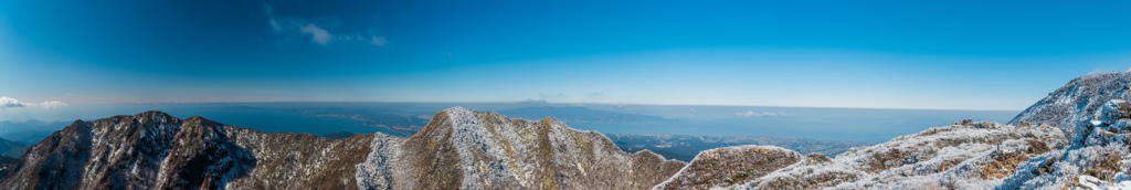 普賢岳山頂からのパノラマ