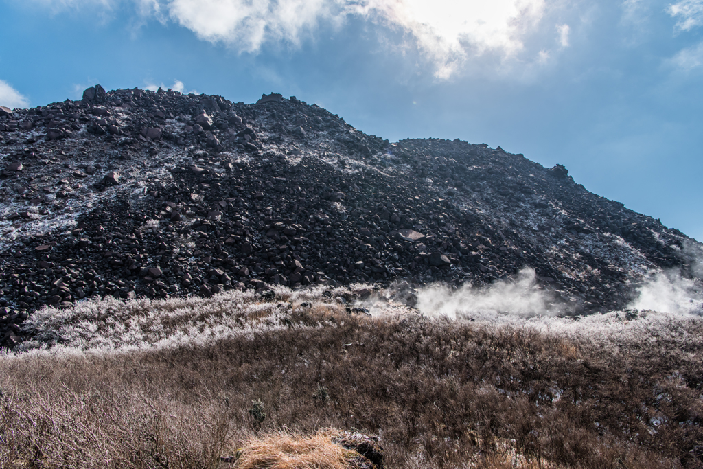 噴気と霧氷