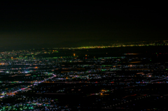 天山から佐賀市の夜景-2