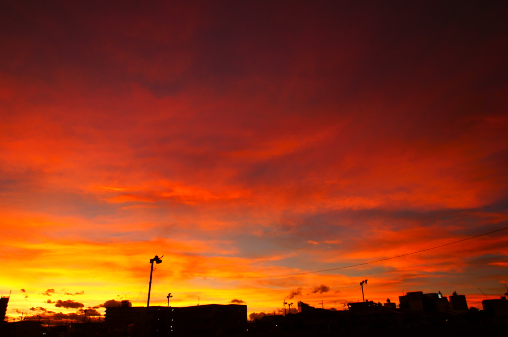 目がうるんでしまうほど美しい夕焼け