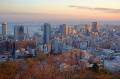 神戸夕景 諏訪山公園よりハーバーランド方向を望む