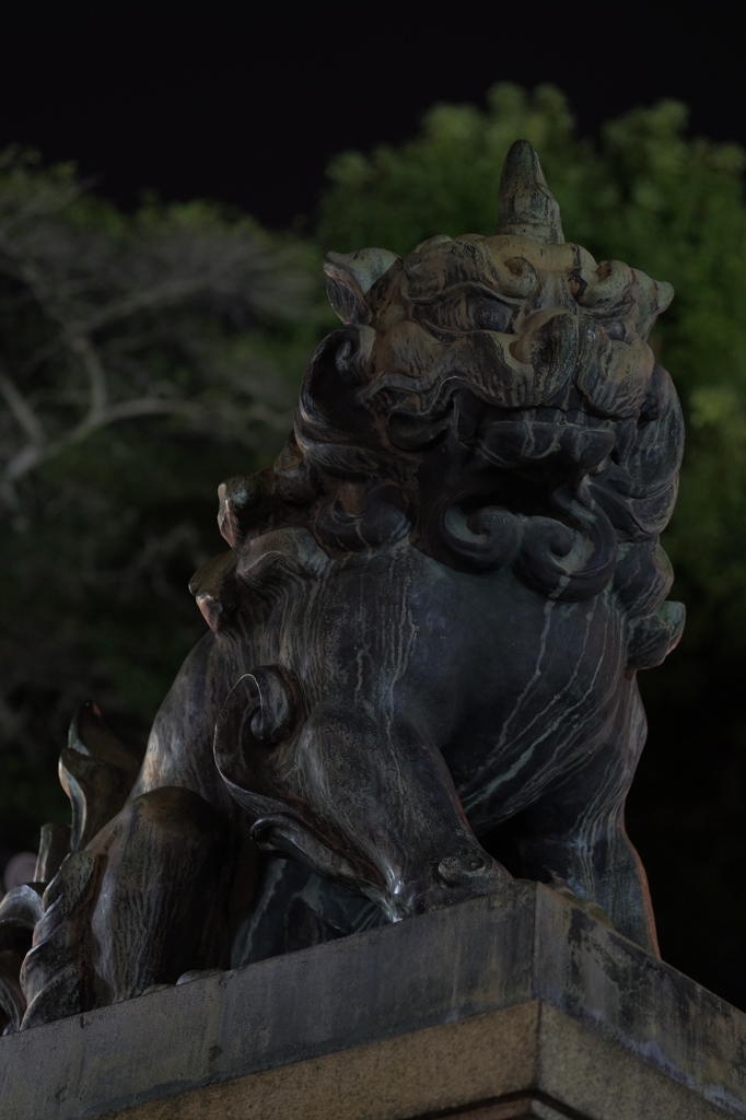 八坂神社　狛犬(新)左