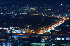 伏見稲荷四ツ辻より望遠夜景を撮ってみる