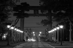 豊国神社唐門前より大鳥居を望む
