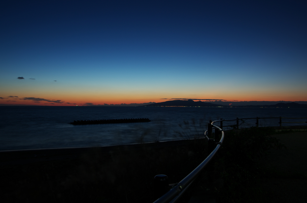 日の入りの寒風山