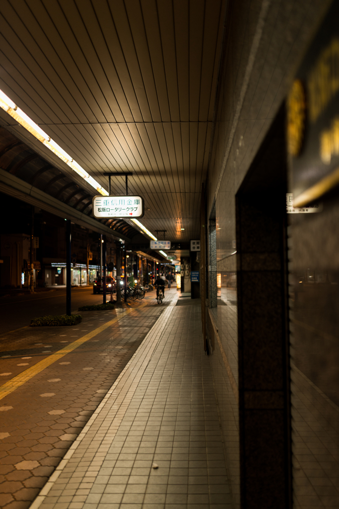 ひなびた繁華街の夜