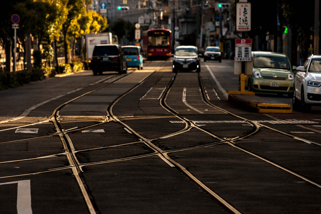 線路のある街