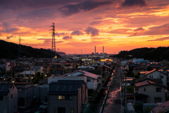 夕焼けの街