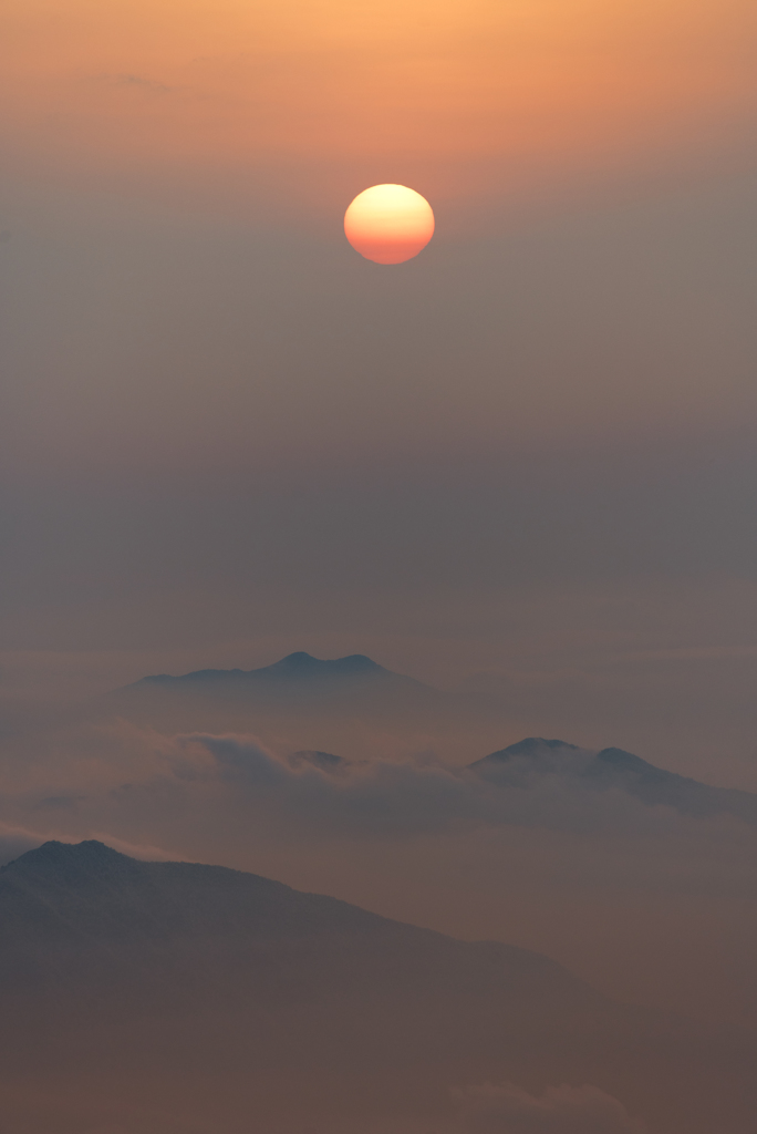 黄山夕焼け