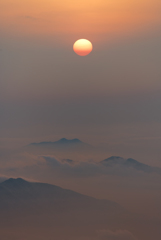 黄山夕焼け