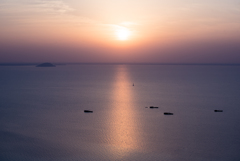 巢湖の夕日