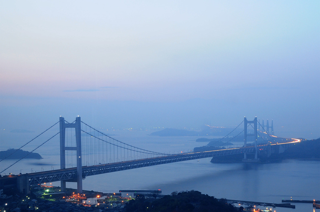 朝モヤ瀬戸大橋