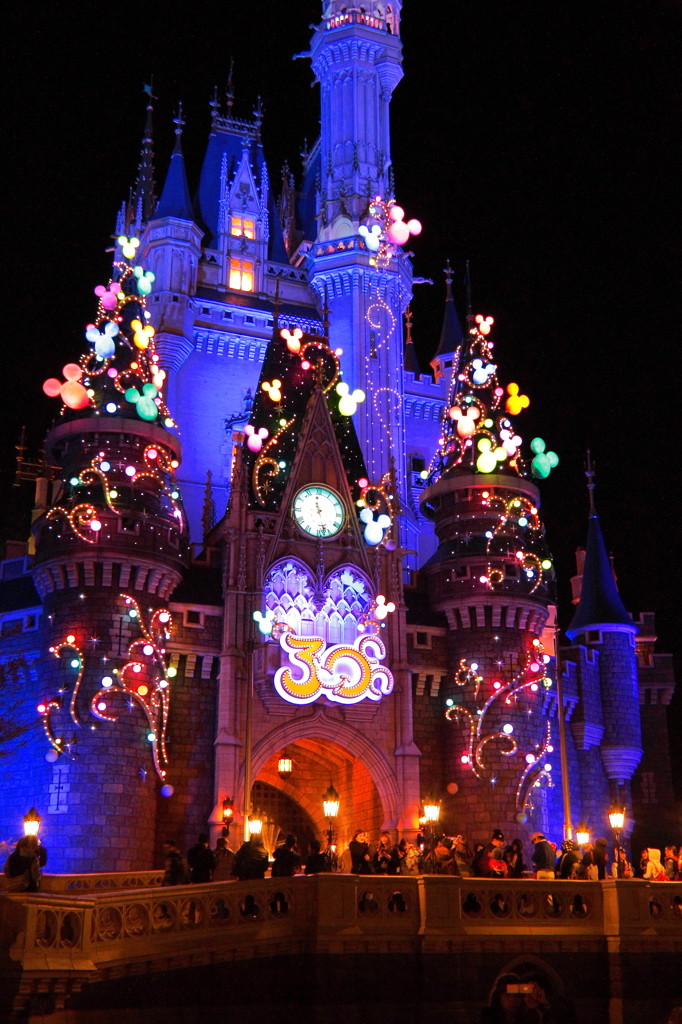 夜のシンデレラ城