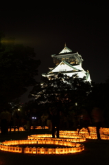 大阪城・城灯りの景　手持ち撮影