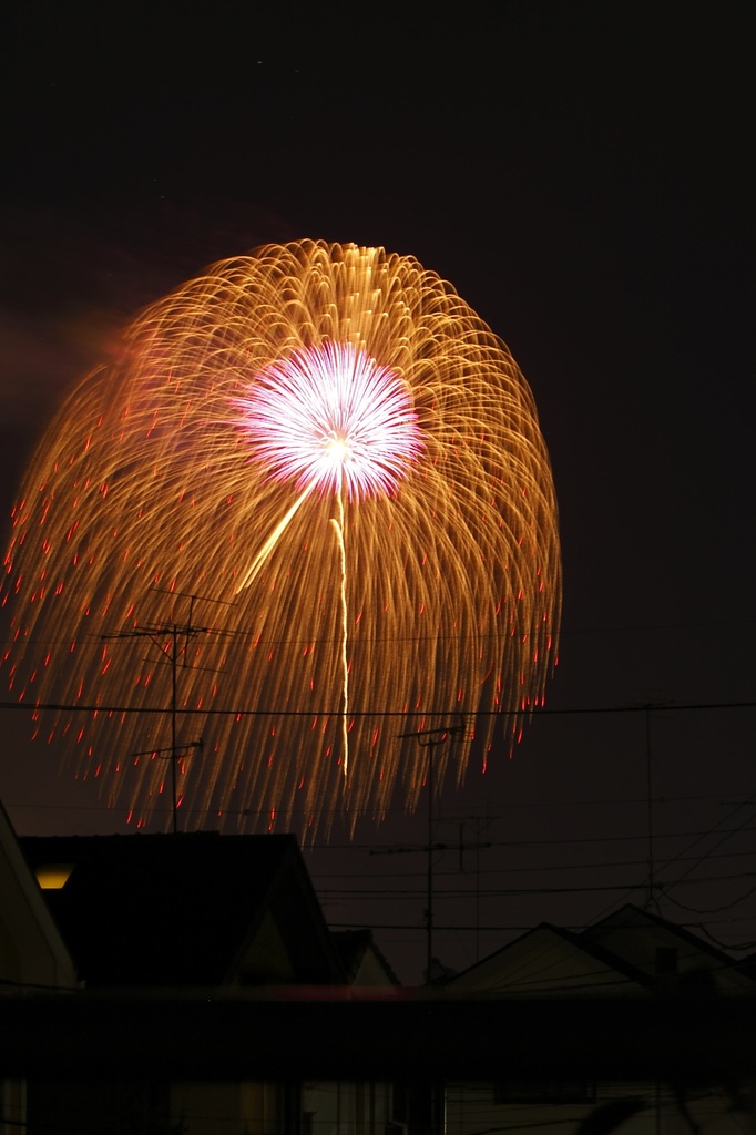 ベランダから花火観賞