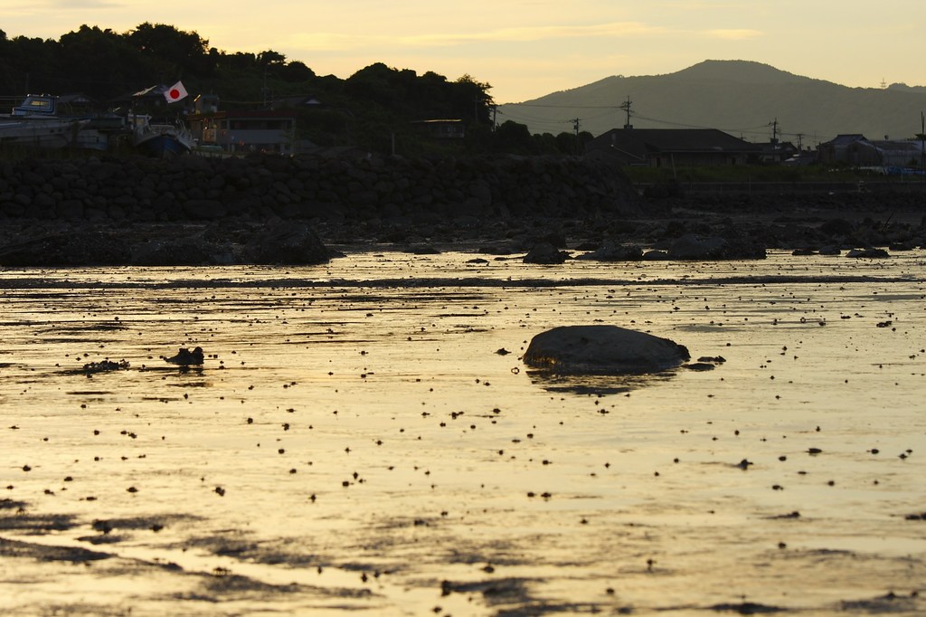 夕暮れの有明海